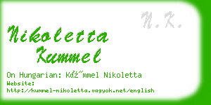 nikoletta kummel business card